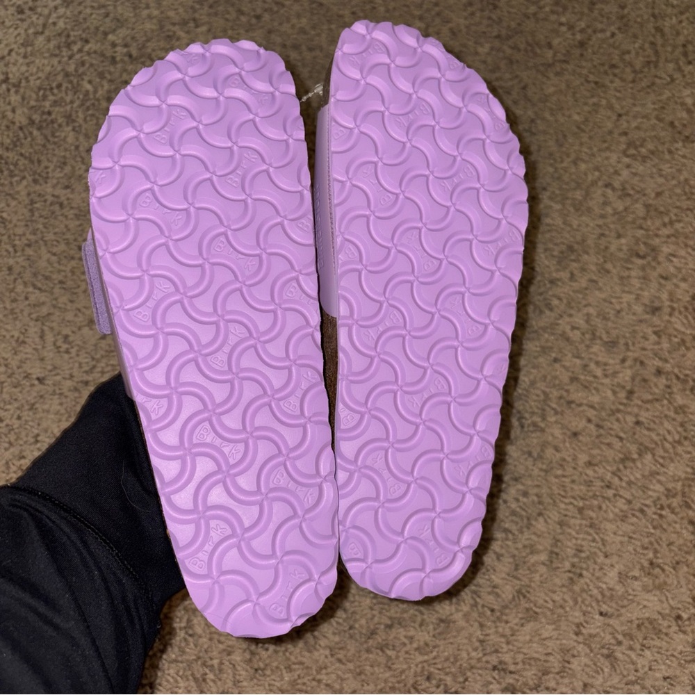 New Birkenstock Madrid Big Buckle High Shine Sandals Shoes Sz 40 9 Purple - Picture 4 of 4